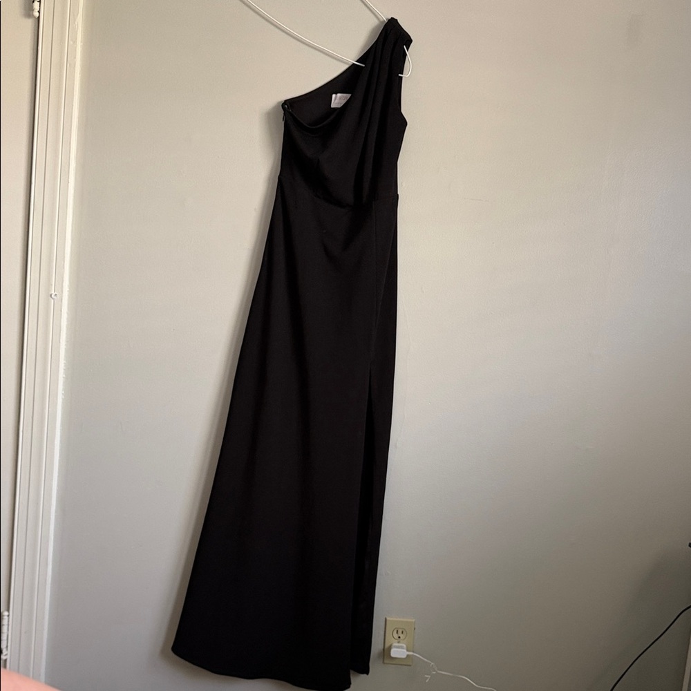 Birdy Grey Black One-Shoulder Gown